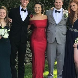 This red sherri hill prom dress